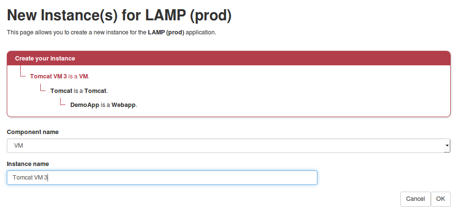 Creating new instances in an application