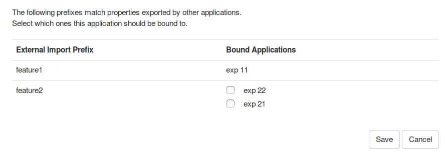 1-n relations for inter-application links