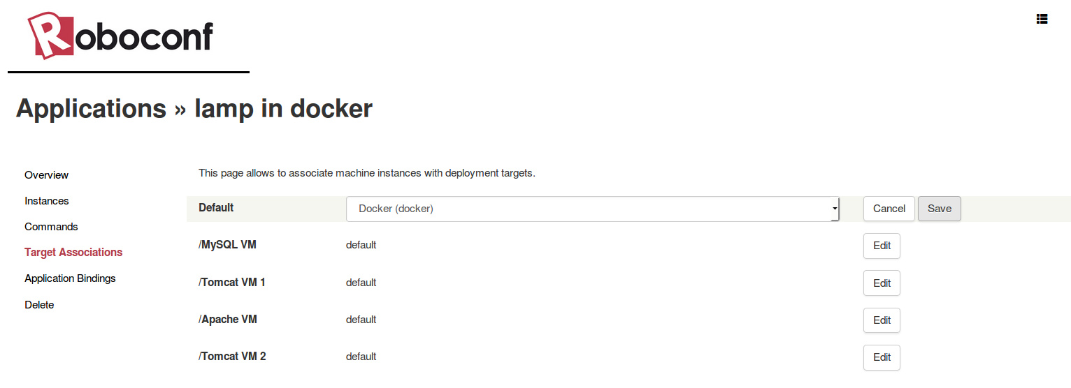 Set the default target to Docker